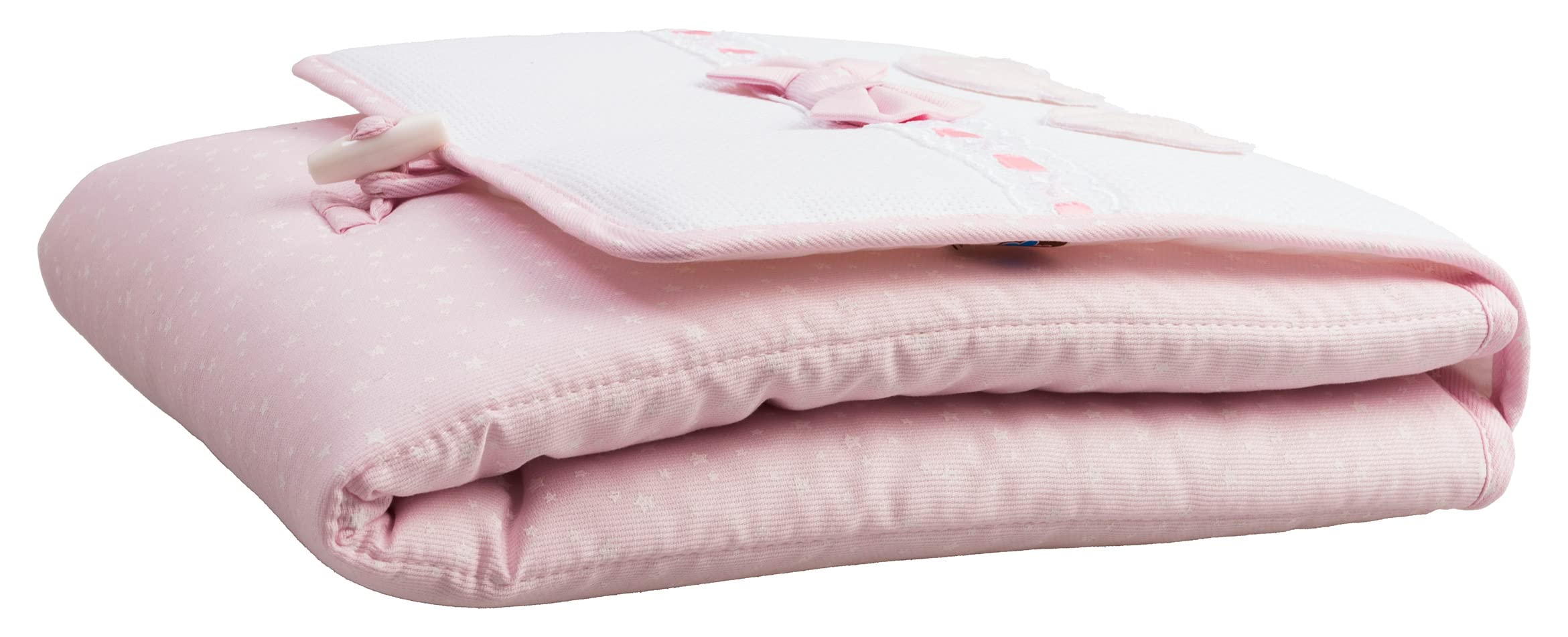FILET P1519R- Fasciatoio Da Borsa I Morbida E Igenica Spugna I 100% Cotone I Prodotto Realizzato In Italia I Per Neonati/Prima Infanzia - Bianco, Rosa