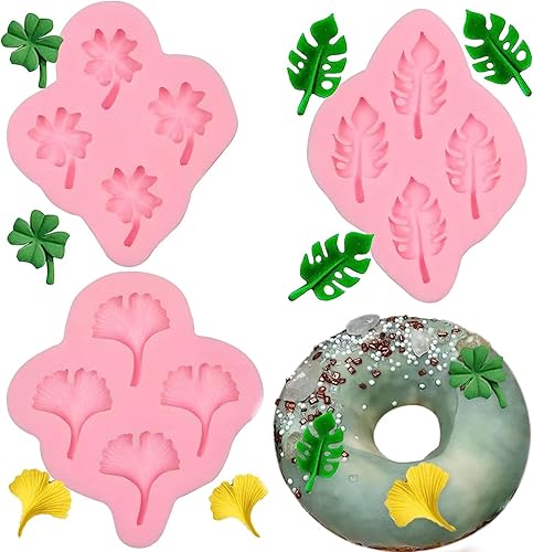 Miniatura 1 de Molde de silicona de flores, molde de flores de abanico de hojas de fondant, molde de hibisco, flor de monstera, hoja de palmera, plumeria, flores,