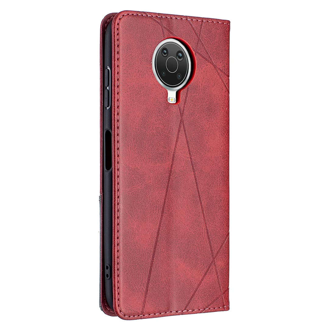 Etui na Telefon Komórkowy Nokia G20 / Nokia G10 Skóra PU Portfel etui Ochronne etui Case Case Stojak, [Przegródki na karty],Magnetyczne etui z Klapką (Czerwony)