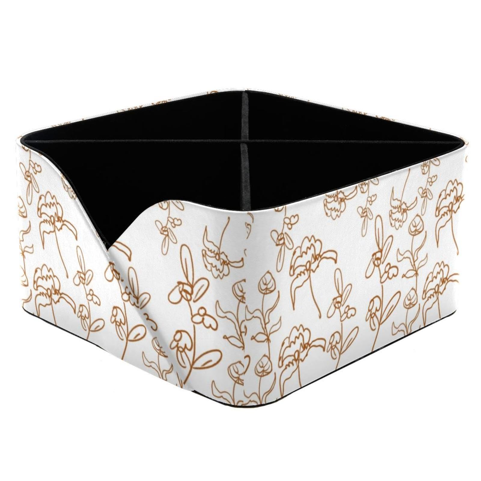 Porte-stylos rectangulaire motif fleur de jatropha en coton pour papeterie bureau