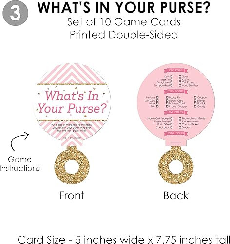 Miniatura 6 de Big Dot of Happiness Hello Little One - Rosa y dorado - 4 juegos de baby shower para niñas - 10 cartas cada uno - Paquete gamerific