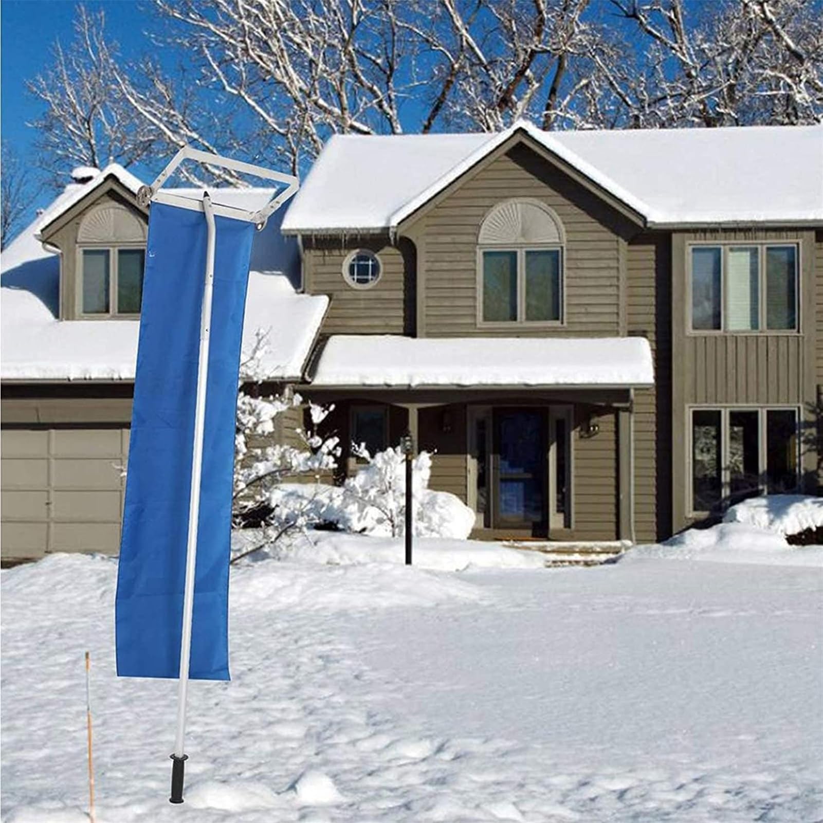 JOCHEN Grattoir à Neige télescopique Portable de 4,5 m de Long en Tissu Oxford avec Poteau en Aluminium pour enlever la Neige sur Le Toit