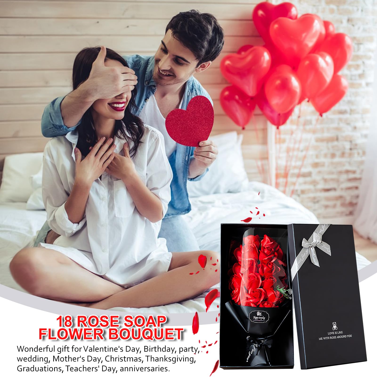 Grande Rosa Eterna Regalo per Donna Originali, Idee Regalo San Valentino per Donna, Regalo Compleanno Fidanzata Moglie Mamma, Rosa Stabilizzata, San Valentino per Lei Natale