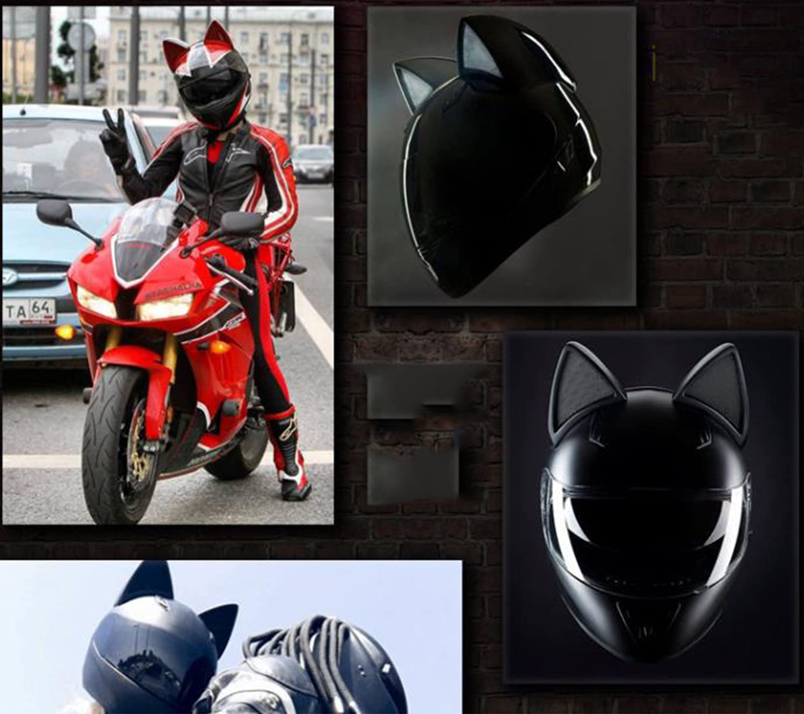 Volwassen Gepersonaliseerde Cat Ear Motorfiets Bluetooth