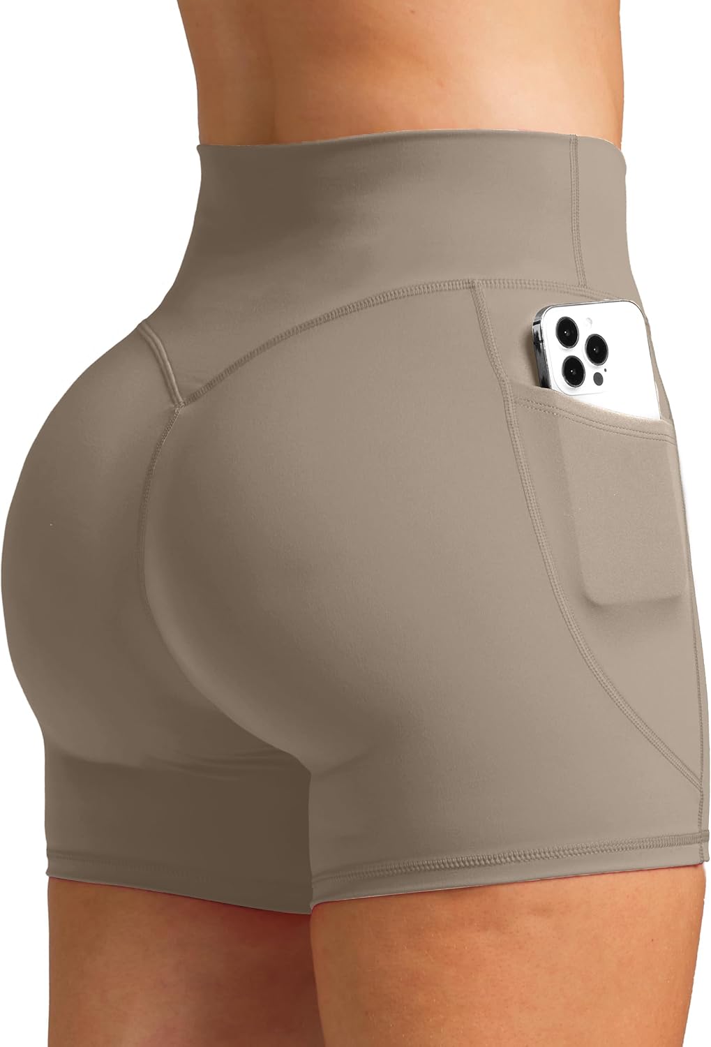 Olmlmt Biker Shorts Women 4.5" with Pockets High Waisted Spandex Yoga Workout Shorts