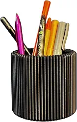 Porta Canetas Lápis Pincéis e Acessórios | Design Minimalista e Elegante Preto | Organizador de Mesa Escritório Home Office – Moderna e Resistente