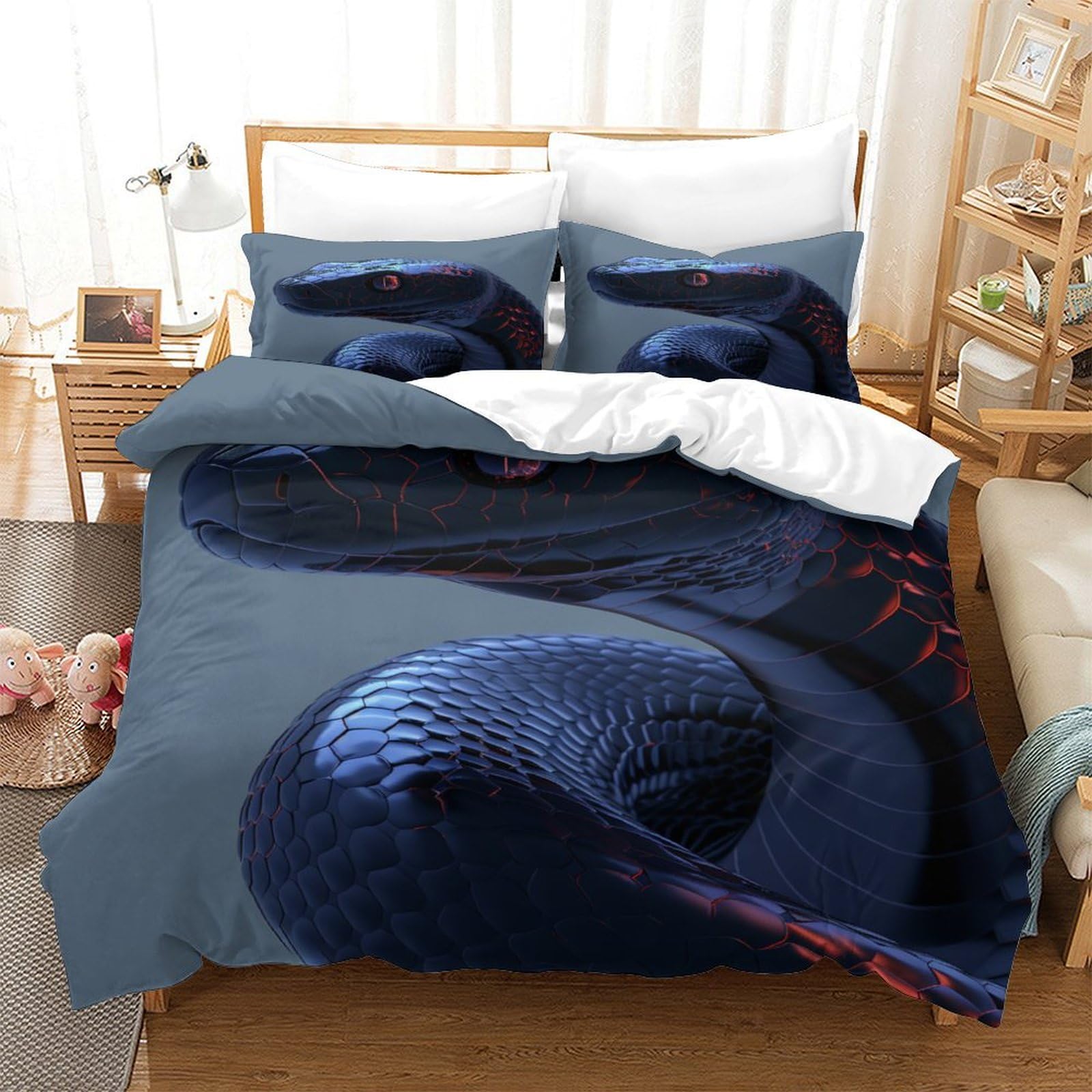 P1S9U7W5Y Textured Dragon 3D Printed Microfiber 3pcs Duvet Cover Set Fantasy Bedding Set Single（140x200cm）