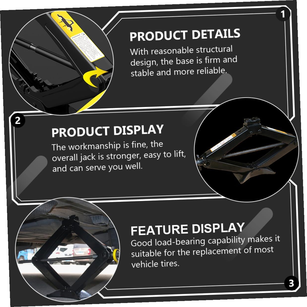 Luxshiny 5 Ton Hand Crank Scissor Jack Auto Repair Tool Portable Tire Lift for Car SUV Emergency Maintenance with Random Handle Color Random Color