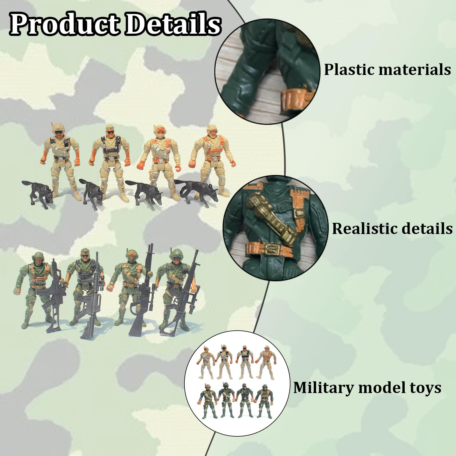 16 Pack Toy Soldiers Army Toys, Used For Sand Table Soldier Models for Diy Projects Toy Army Men Set, Plastic Soldiers - Image 3