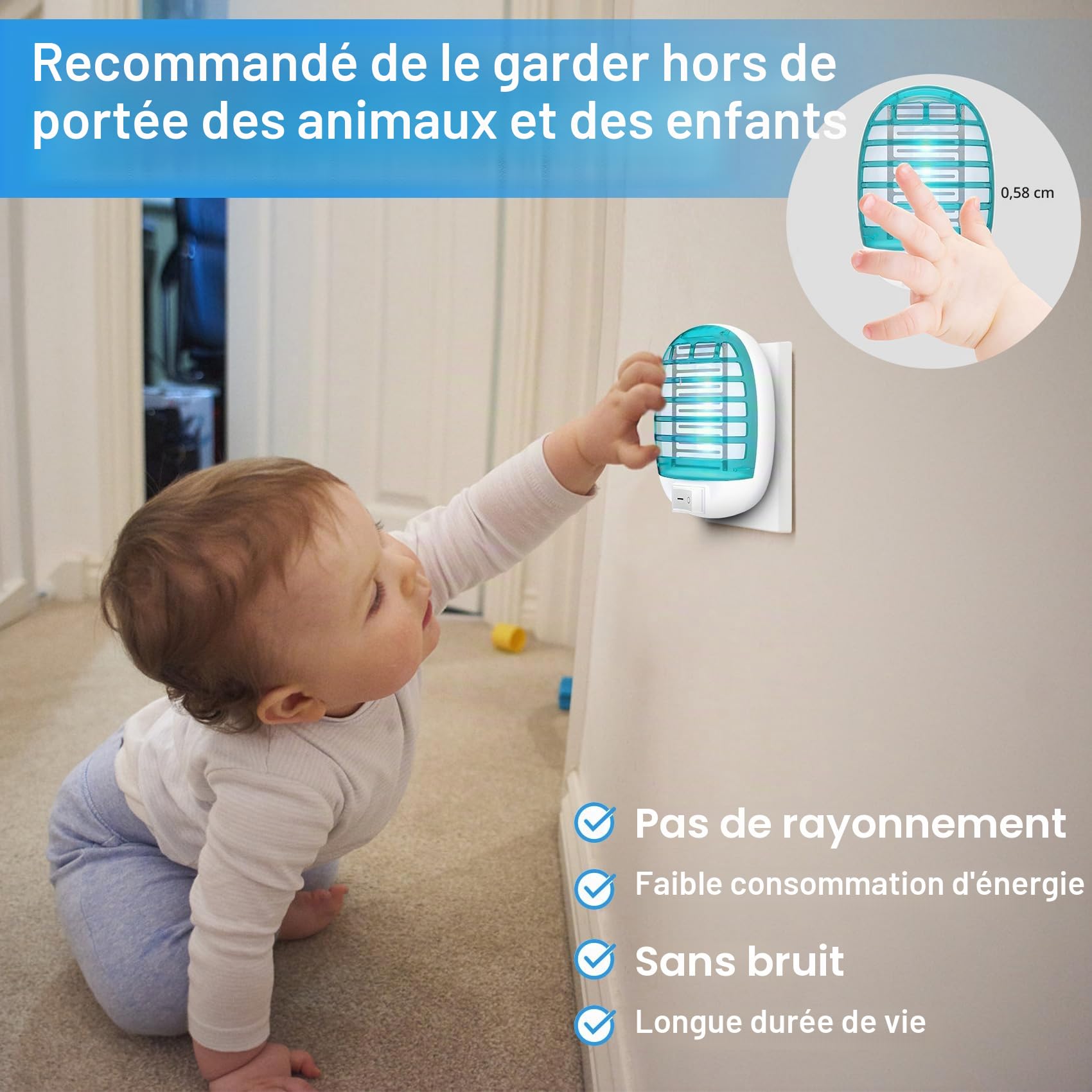Lampe Anti Moustique,2026 Nouveau Electrique Anti Moustique 4 Tue Mouche Electrique avec lumière UV Piège à Insectes électrique Répulsifs à Moustiques,Anti Mouches Sûr et Efficace