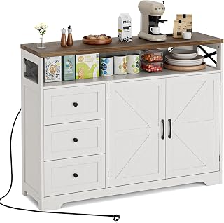 BonVache Sideboard, Kitchen Cabinet with Drawers, Storage Cabinet, Sideboard with O…