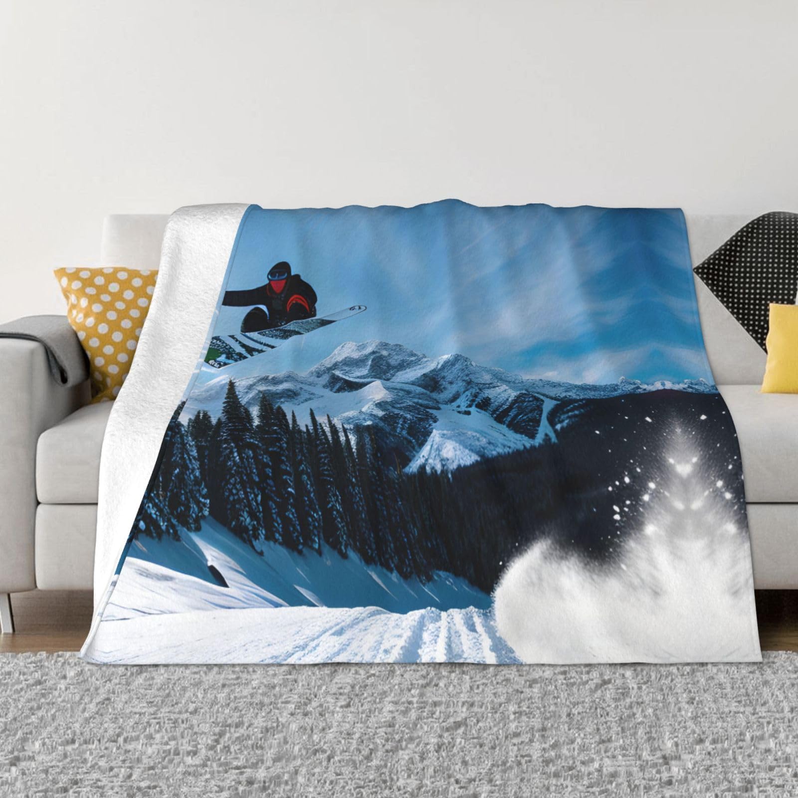 Couverture en flanelle anti-boulochage et micro-polaire ultra douce lit et canapé pliable