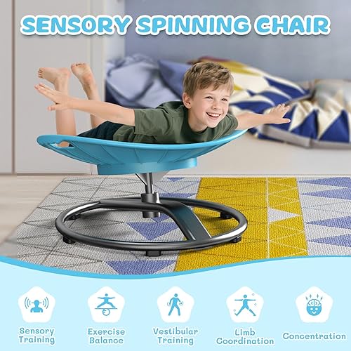 Miniatura 4 de Silla giratoria para niños autistas, silla giratoria sensorial para niños autistas con mango de seguridad y diseño antideslizante, sillas giratorias
