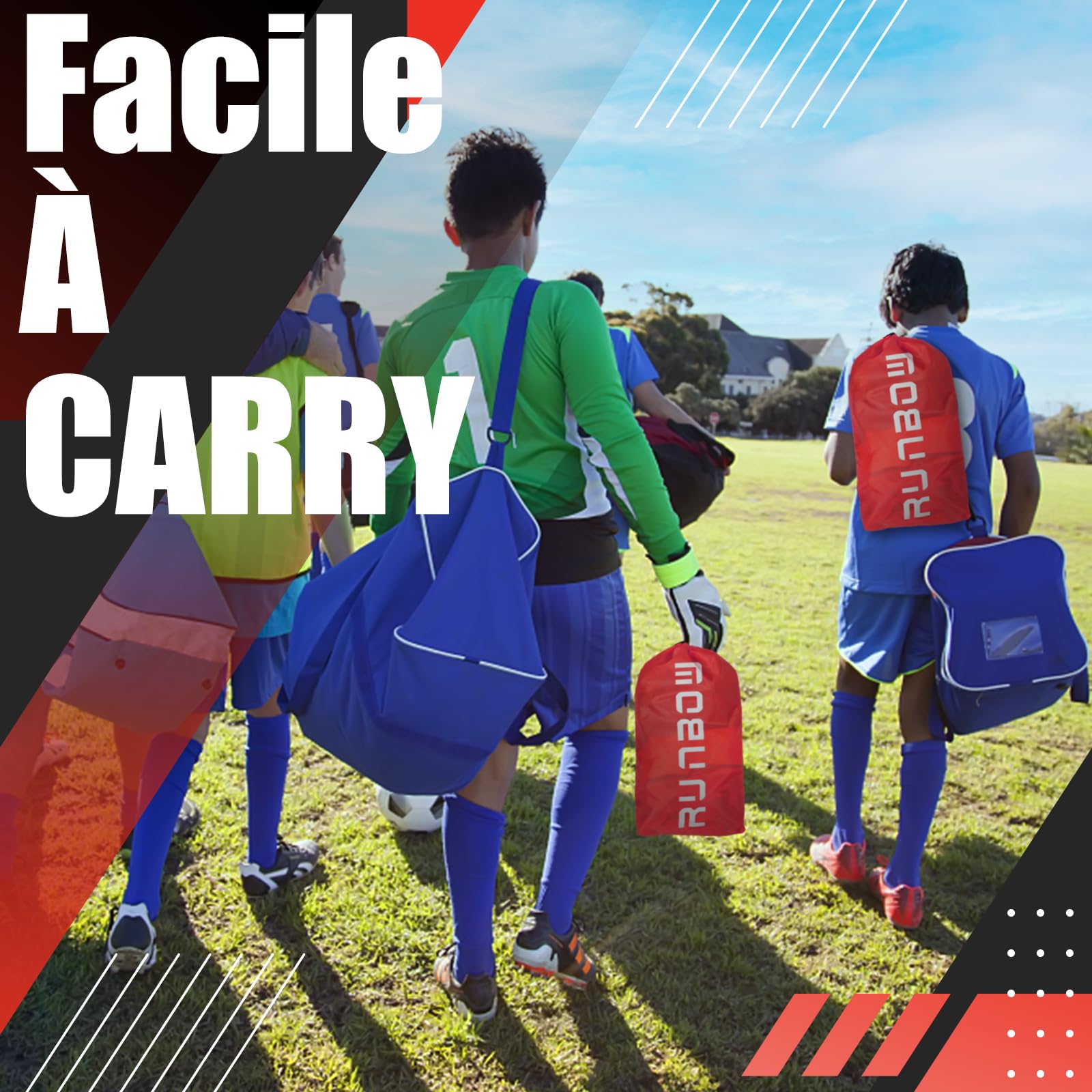 But de Football pour Enfants 274 x 152 cm avec Sac de Transport, Pliable et Portable pour Jardin Intérieur/Extérieur
