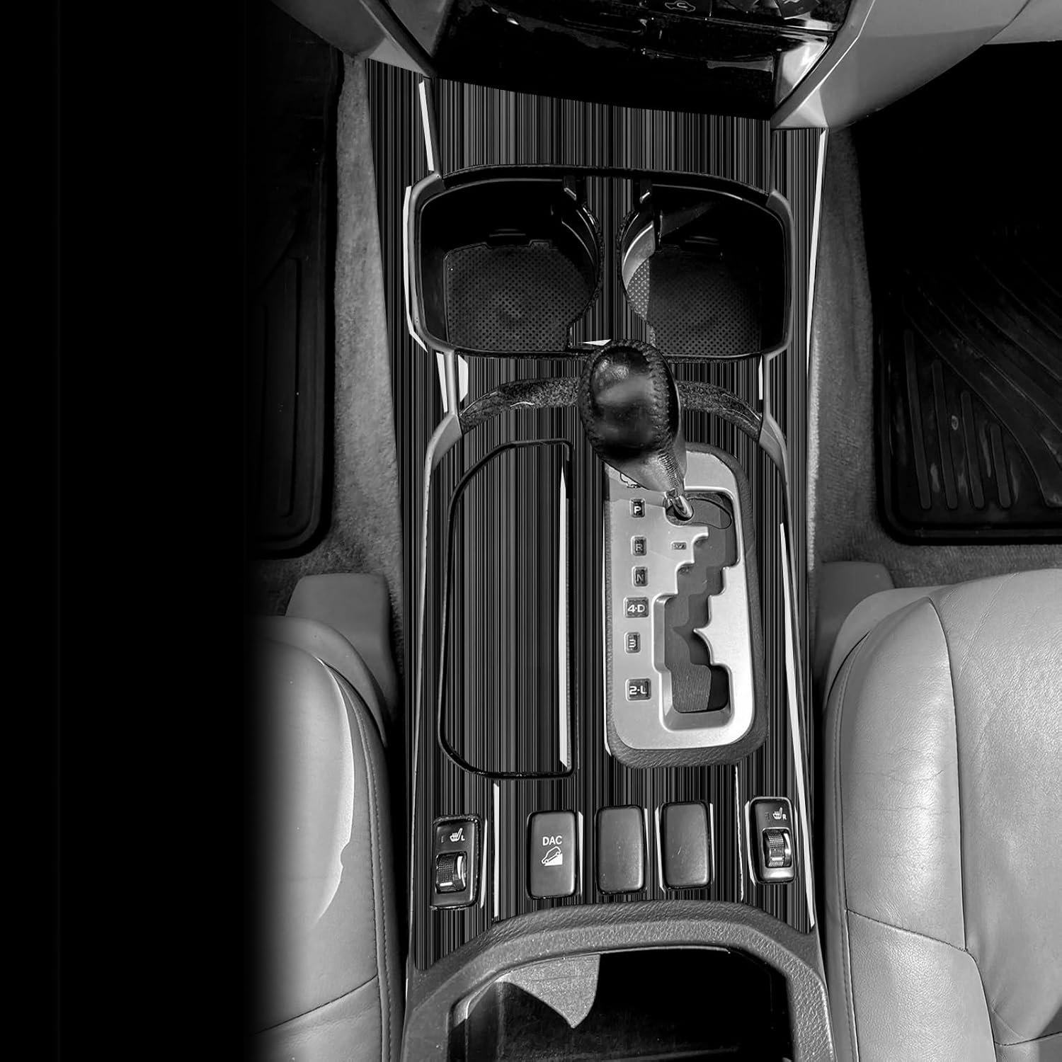 Black Wood Grain Sticker-Car Center Console Gear Shift Water Cup Control Panel Sticker Set Compatible with Toyota 4 Runner(N210) 2003 2004 2005 2006 2007 2008 2009 SR5/Sport Edition/Limited