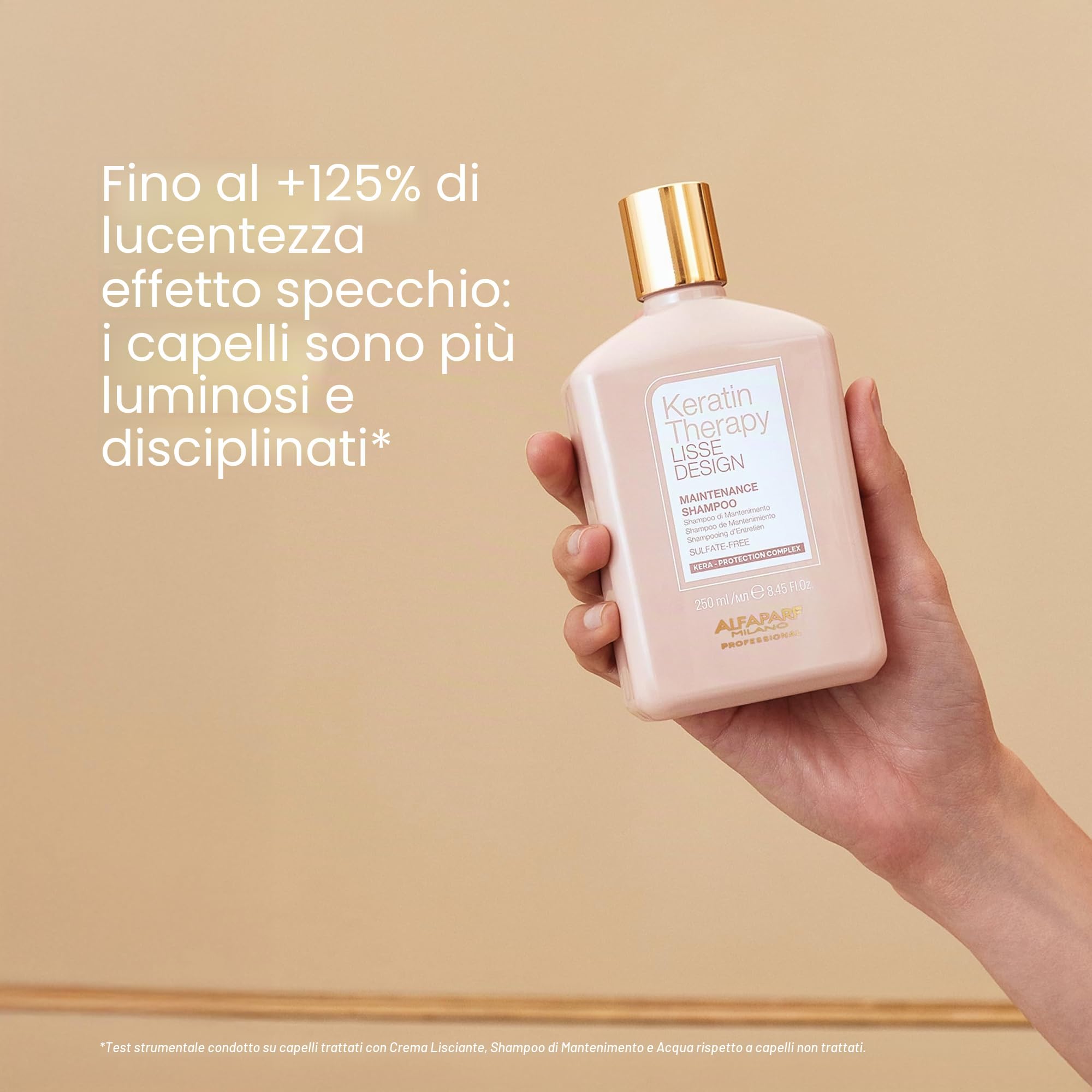 Alfaparf Milano Keratin Therapy Lisse Design, Shampoo di Mantenimento a Base di Cheratina e Collagene Vegetale, Deterge e Districa i Capelli, Prolunga i Risultati Post Trattamento Lisciante, 250ml