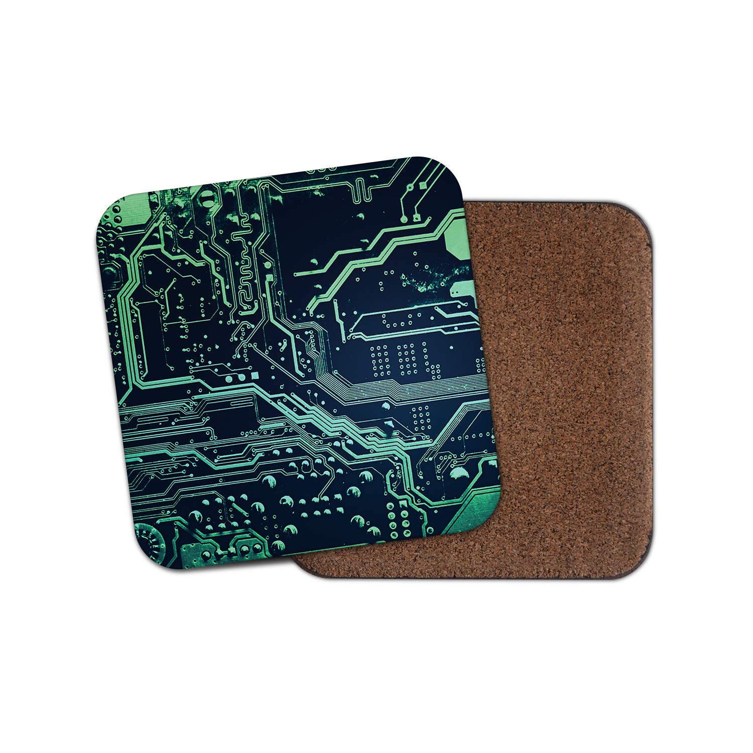 Destination Vinyl Ltd Multicolor 1 X Computer Chip Coaster - Motherboard Technician Circuit Board #16892