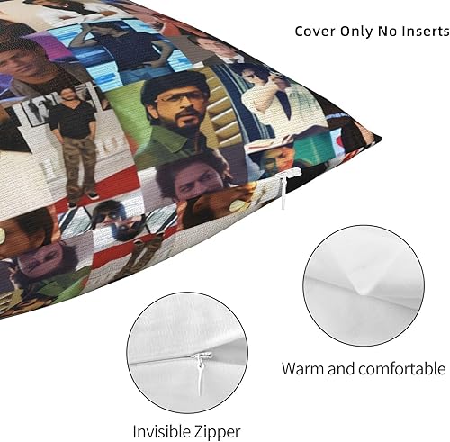 Miniatura 4 de Shah Rukh Khan Collage - Fundas de almohada cuadradas con estampado gráfico para dormitorio, sofá, sala de estar, 16 x 16 pulgadas