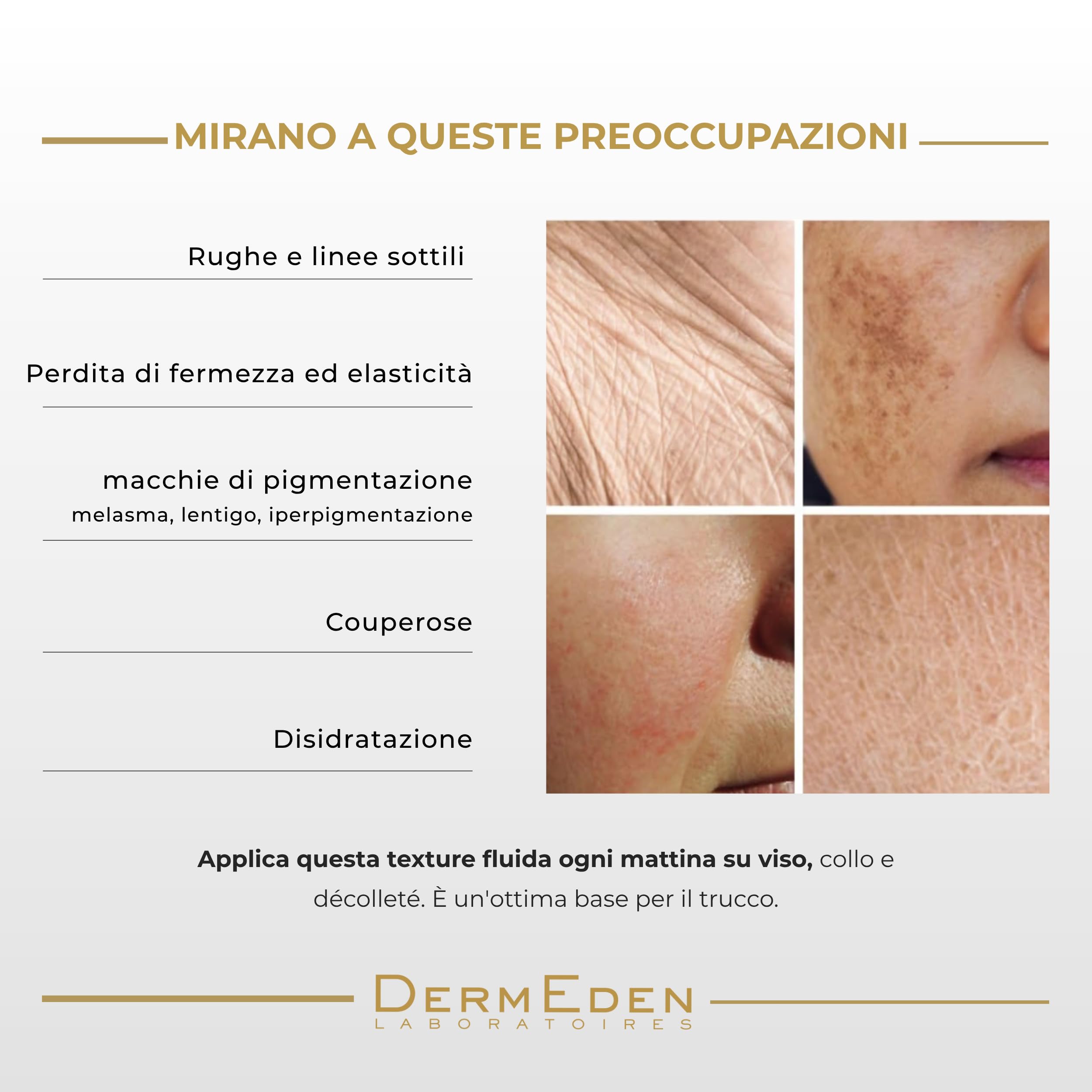 DermEden - Crema da giorno 50 ml per pelli da miste a grasse SPF 50-4 azioni in 1 - Protezione completa contro gli effetti nocivi della luce - Anti-macchie e anti-infiammatorio - Prodotto in Francia