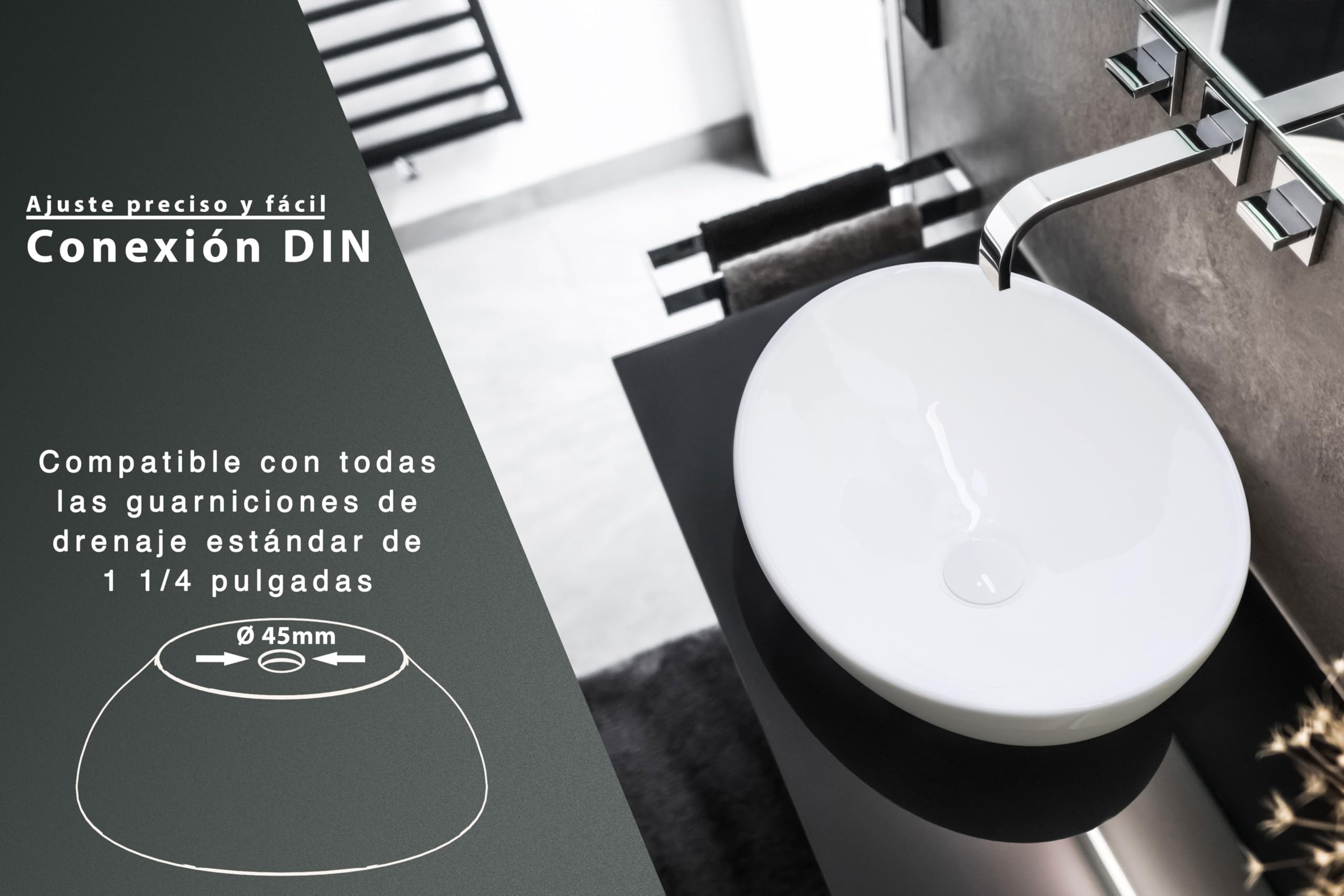 Lavabo para tu Baño Principal y de Invitados Waschbecken24 (41x33x14cm, Blanco / A99)
