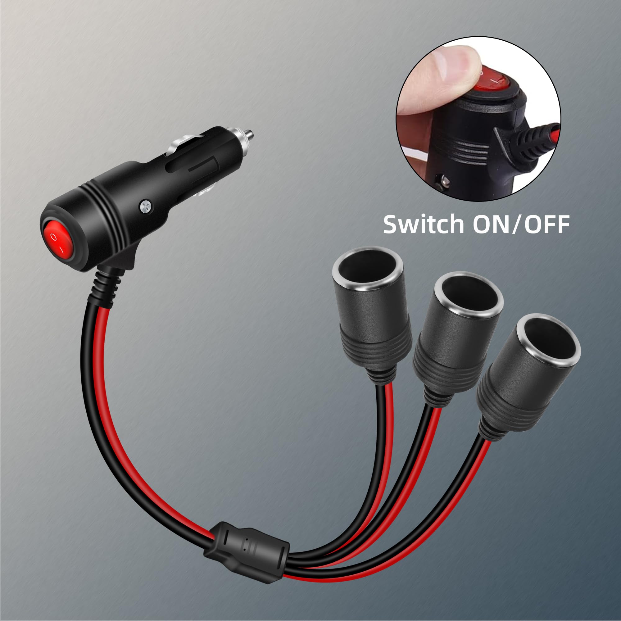 3 way car cigarette lighter socket splitter Amazon.com: RIIEYOCA 12v 24v 3 Way Cigarette Lighter Splitter Adapter with  On Off Switch, Car Cigarette Lighter 1 Male to 3 Female Sockets Y Splitter  Power Cable(30CM/1FT) : Health & Household