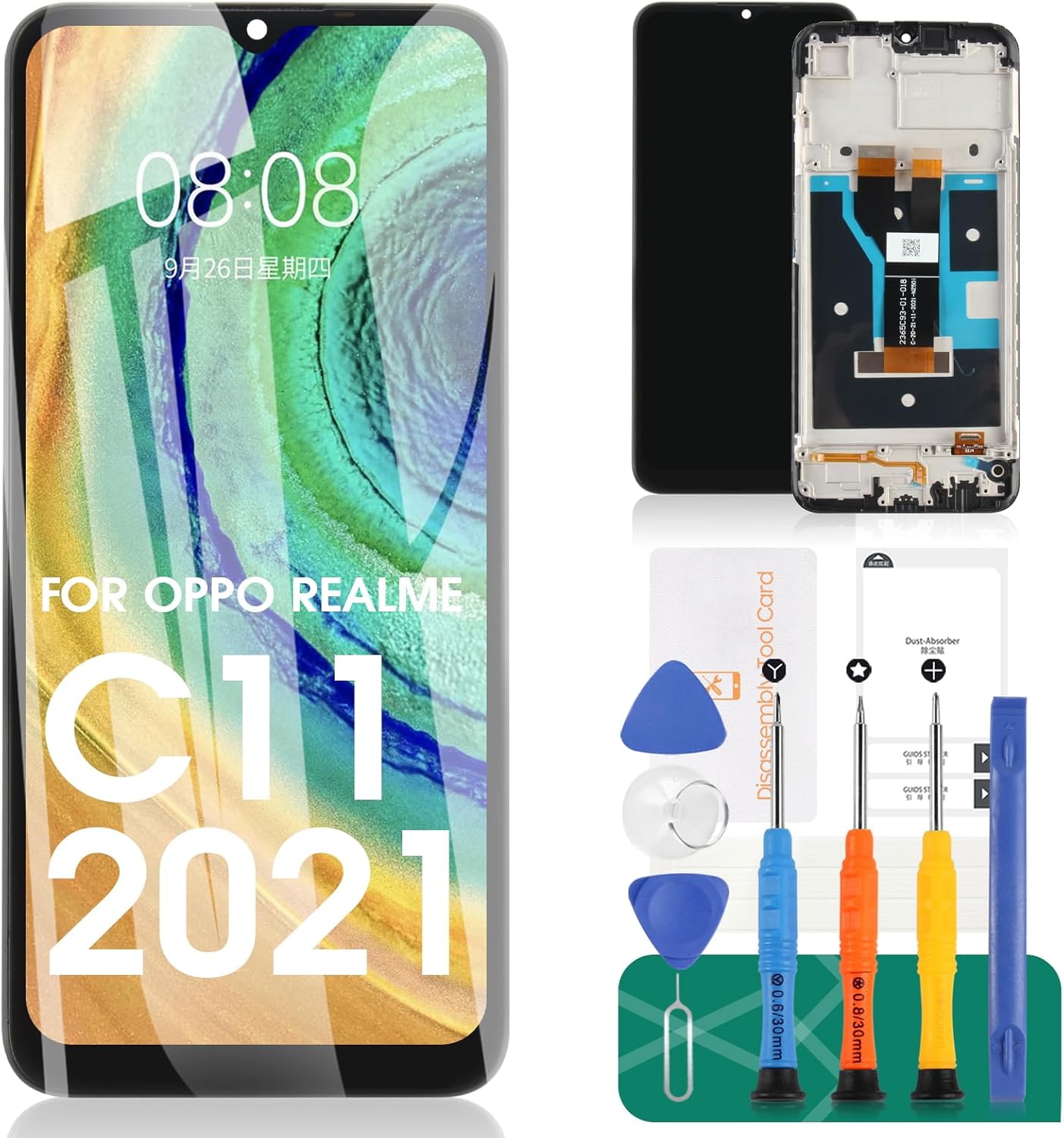 for Oppo Realme C11 2021 Screen Replacement for Oppo Realme C20 LCD Display Kits for Oppo Realme C21 Touch Screen Digitizer Assembly with Frame Repair Parts RMX3231 (Not Fit for C11)