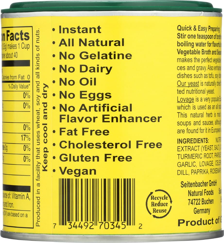 Seitenbacher Vegetable Broth and Seasoning - 5 oz. can (3-Pack)