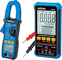 Kit Multímetro Digital + Alicate Amperímetro True RMS – NCV, Termômetro, Lanterna e CAT III 600V