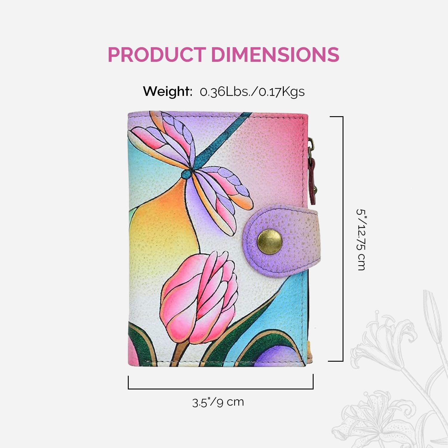 Anna by Anuschka Women's Hand Painted Genuine Leather Ladies Wallet - Image 6