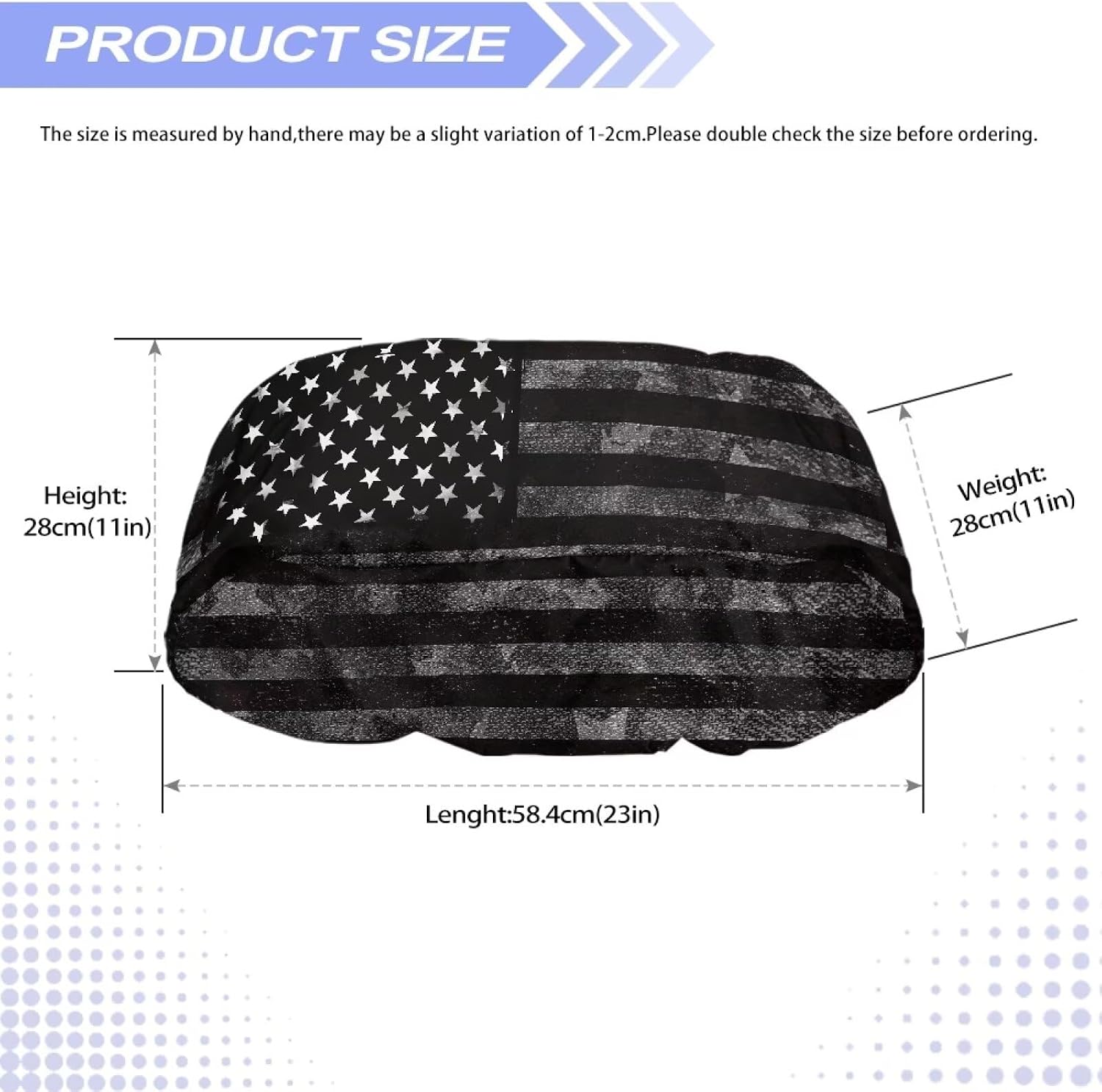 American Flag Waterproof Winch Cover, Badlands Winch Cover, Breathable Winch Dust Covers, Winch Protection Cover Dust-Proof, UV-Resistant for Electric Winches