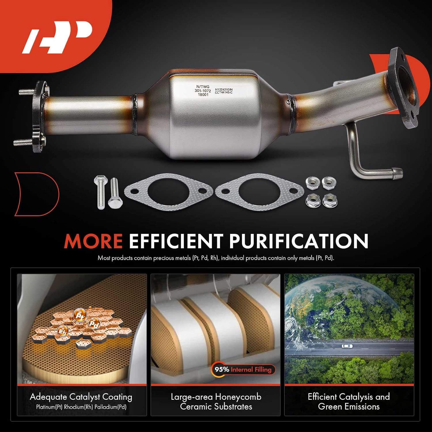 A-Premium Rear Catalytic Converter with Gasket Kit Direct-Fit Compatible with Chevrolet Sonic 2012 2013 2014 2015 2016, 1.8L, E.P.A. Compliant