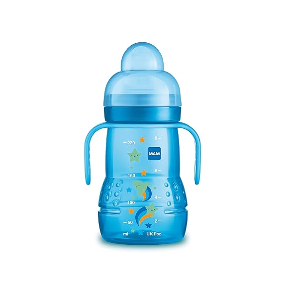 MAM Feeding Trainer with Handles, 8 Ounce, Blue