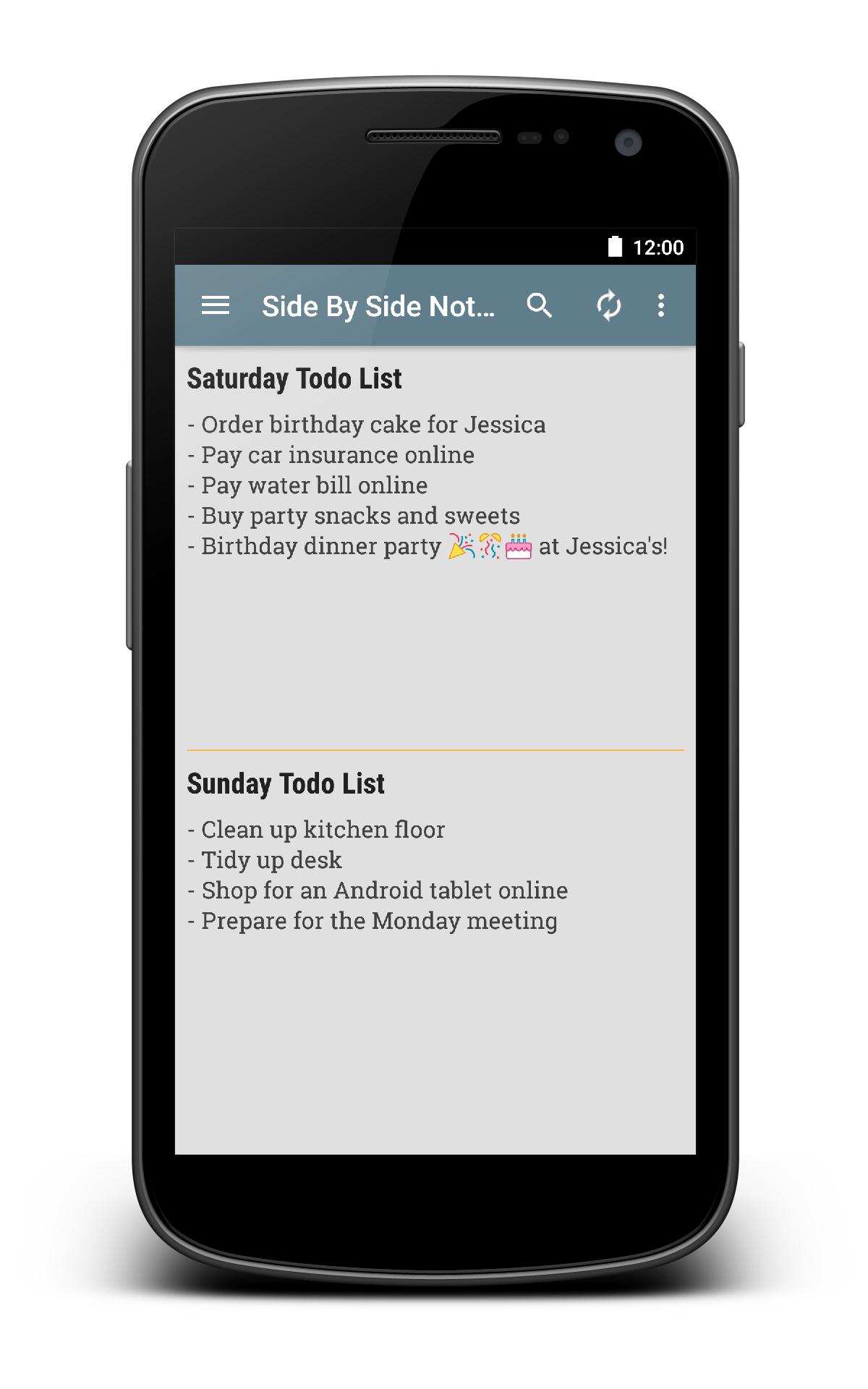 Side by Side Notepad App on Amazon Appstore