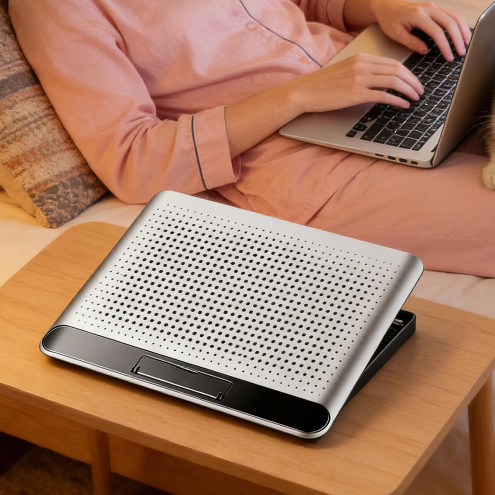 Laptop Kühlständer Verstellbarer & leiser Kühler mit Höhenverstellung | Leise Laptop Kühlung aus Aluminiumlegierung Für Schreibtisch Tastatur Handy Tablet Buch Büro Studienzimmer