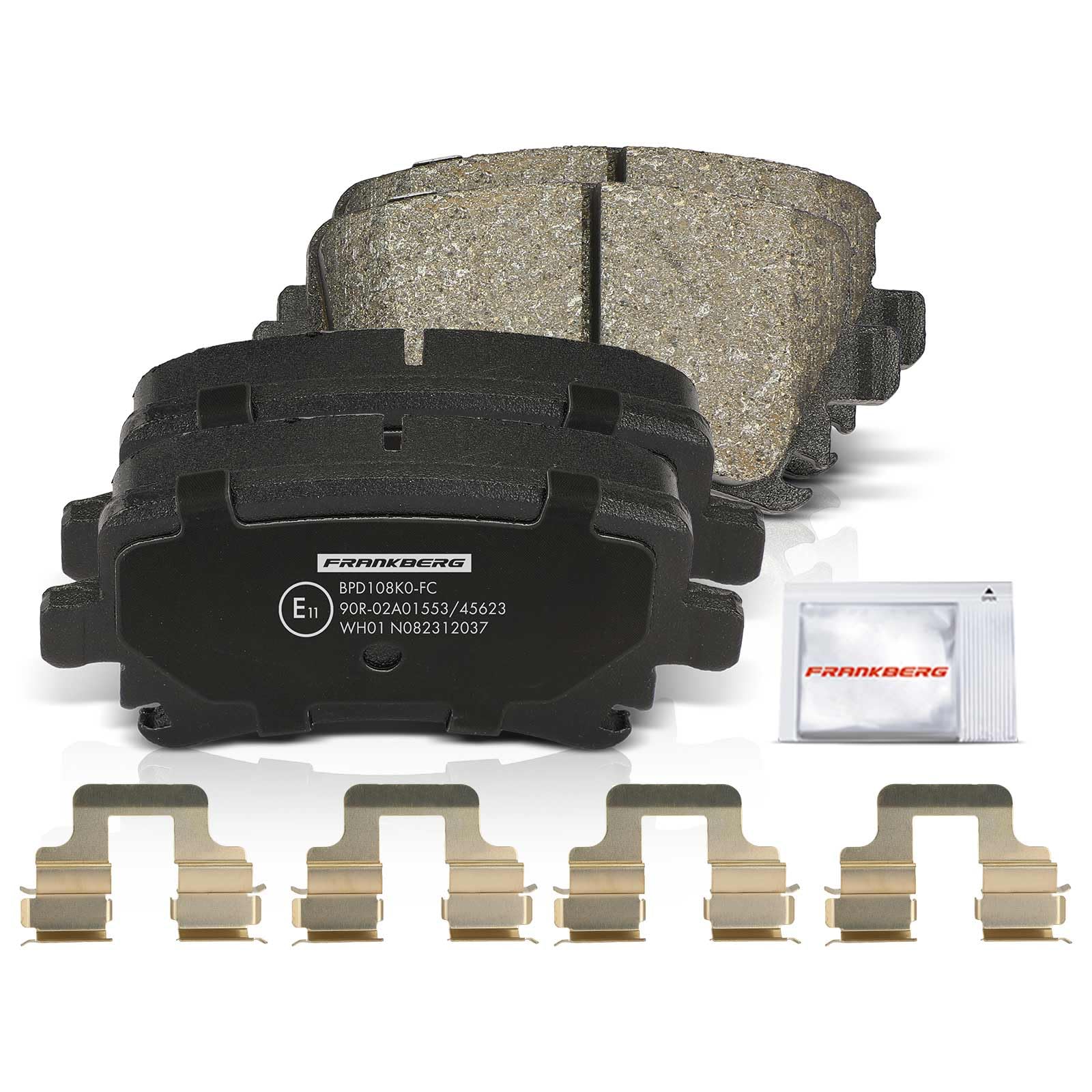 Frankberg Set freni incl. 2x Dischi Freno Ø282mm + 4x Pastiglie dei Freni Posteriore Compatibile con Golf V 1K1 Golf VI 5K1 Golf Plus 521 5M1 Golf VI Variante AJ5 Replace# 3CD615601