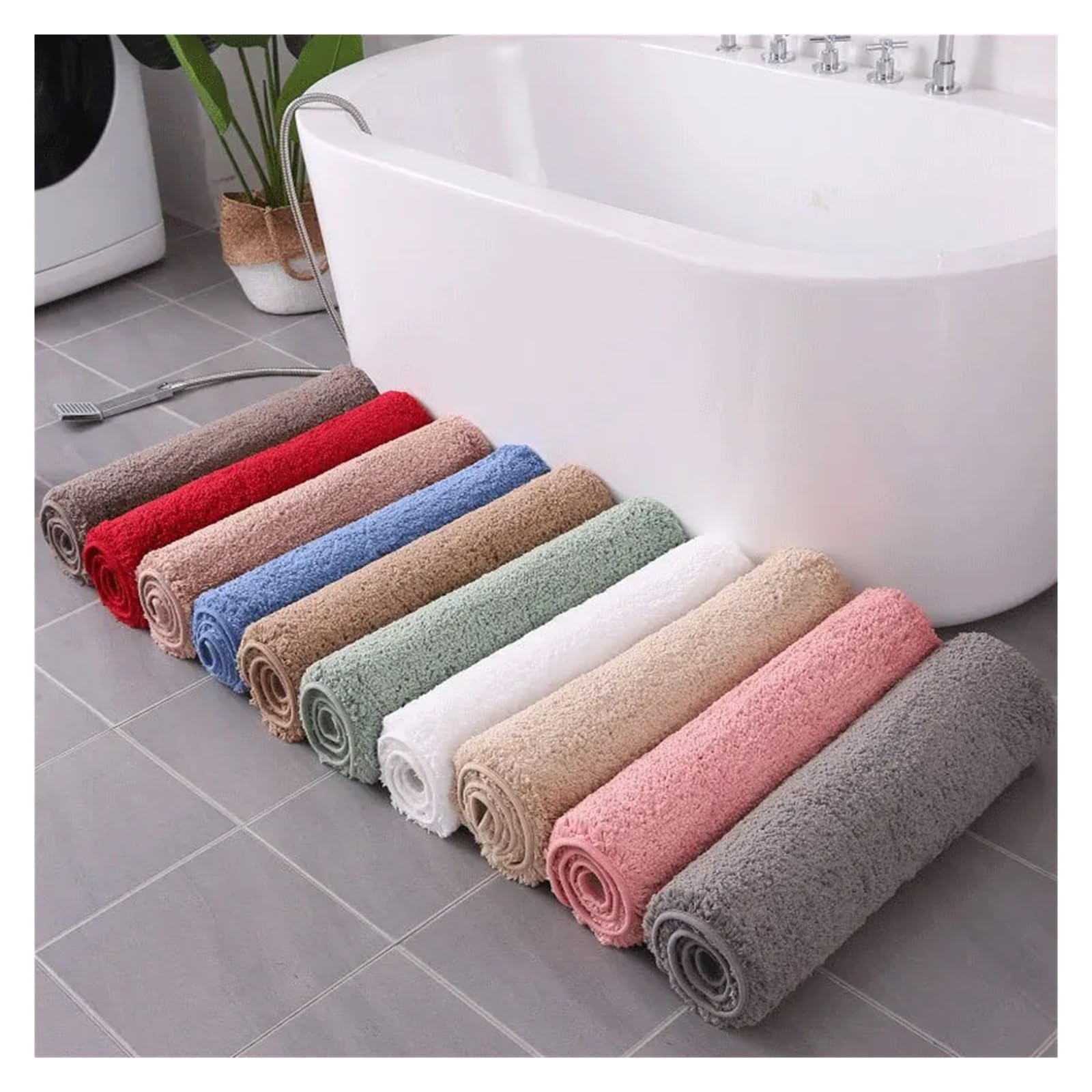 Tappetino da Bagno Tappeti da Bagno Super assorbenti Tappeti Tappetino da Pavimento for Vasca da Bagno Zerbino for Doccia Tappetino da Bagno for WC(Solid Green,60x90cm)
