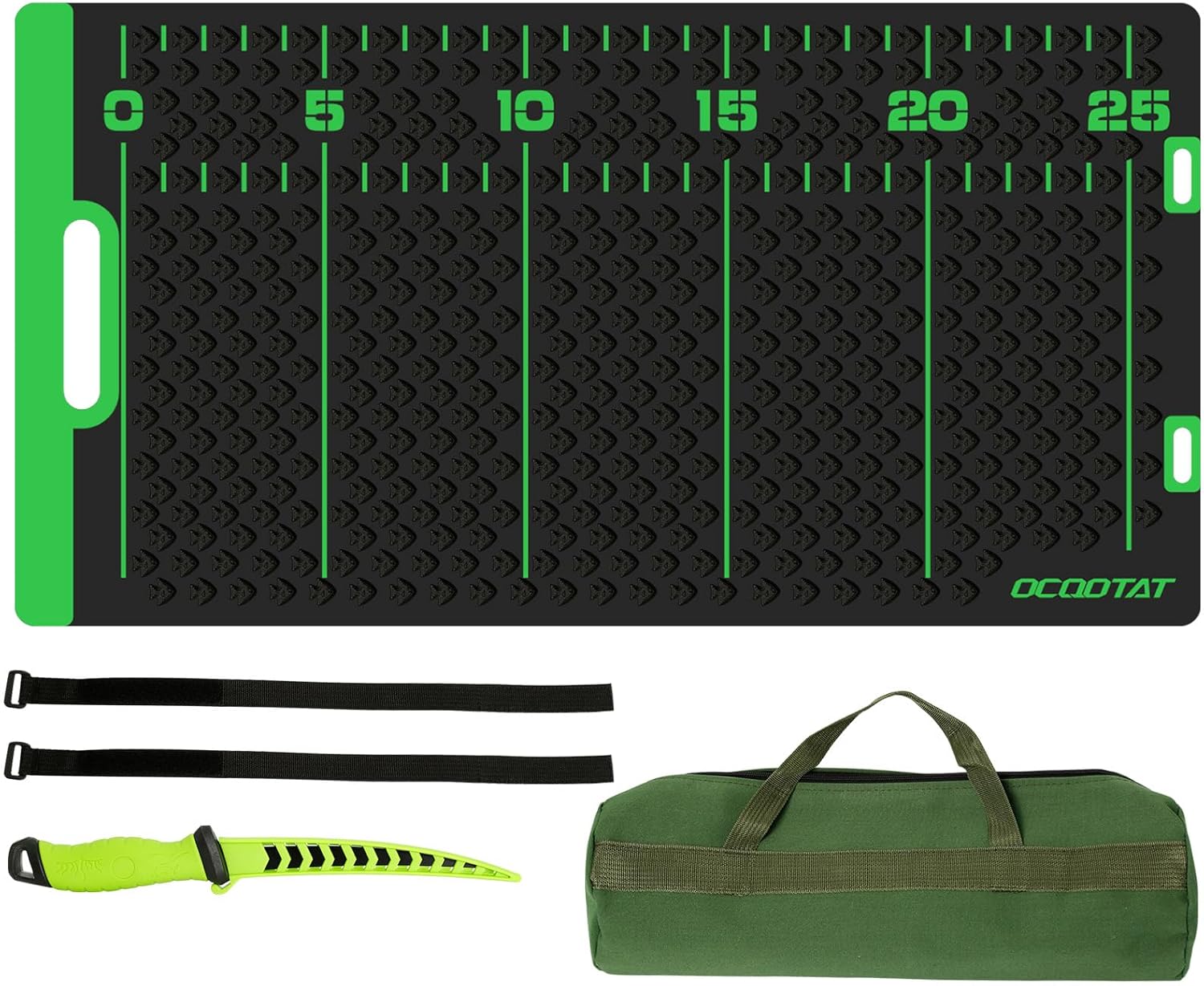 Fish Fillet Mat Kit With 25″ Ruler, 7″ filet knife & Storage Bag – Non-Slip Texture Portable & Durable Cleaning Cutting Board for Easy Filleting,Fishing gear, 29.5″x15.5″