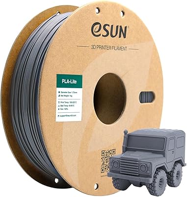16 – eSUN Grey PLA Filament, 3D Printing PLA Lite Filament 1.75mm Dimensional Accuracy +/- 0.03mm, 1kg Carboard Spool (2.2lbs) 3D Printer Filamen…
