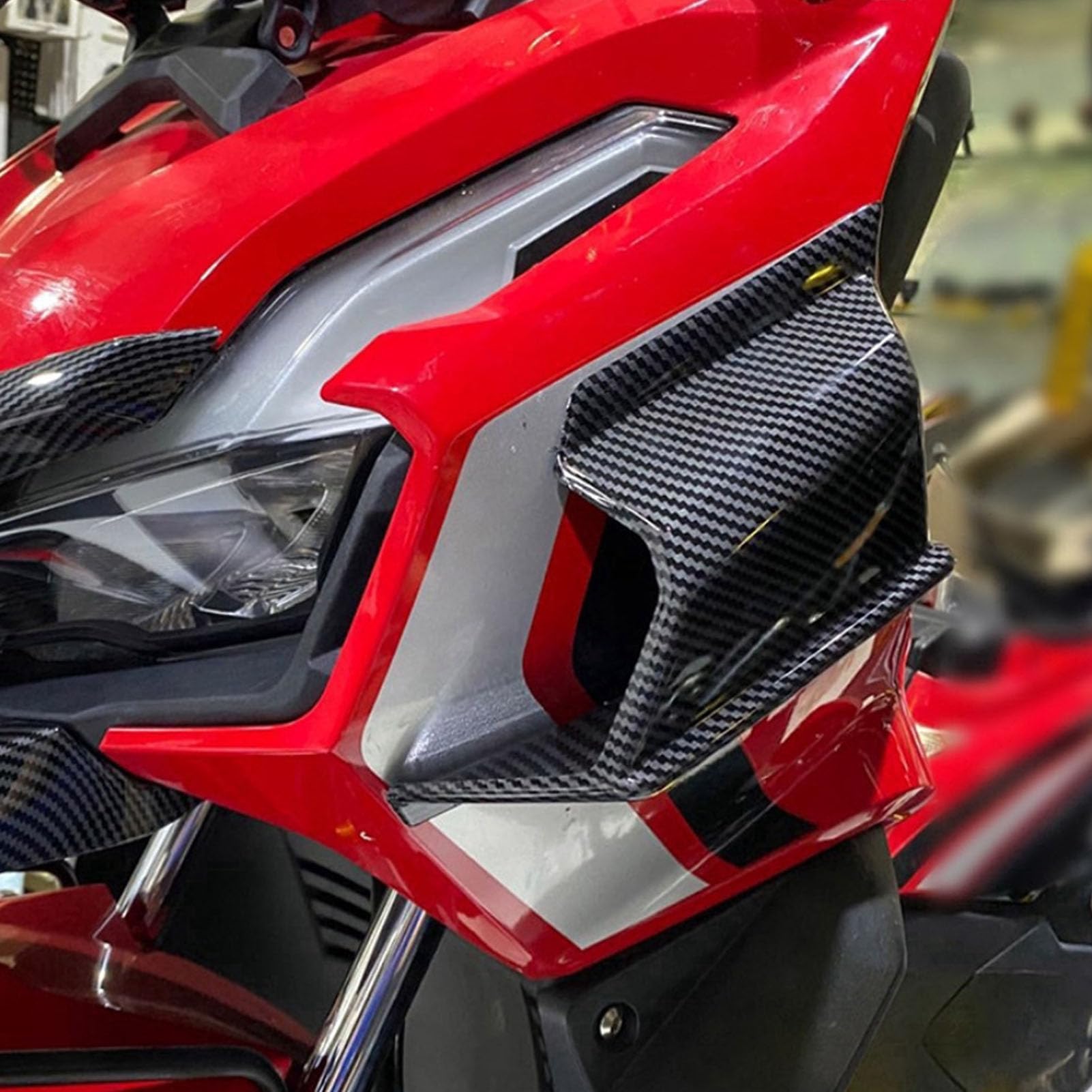 SIXRUN Motorcycle côté Camening Winglets, Moto côté Spoiler Ailes de Remplacement des Ailes pour ADV 150 2019 à 2020, fabriqué à Partir de Matériau ABS, Facile à Installer avec (Couleur