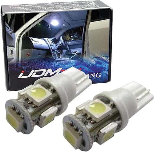 iJDMTOY 5-SMD 168 194 2825 T10 - Bombillas LED para el interior del coche, color blanco xenón