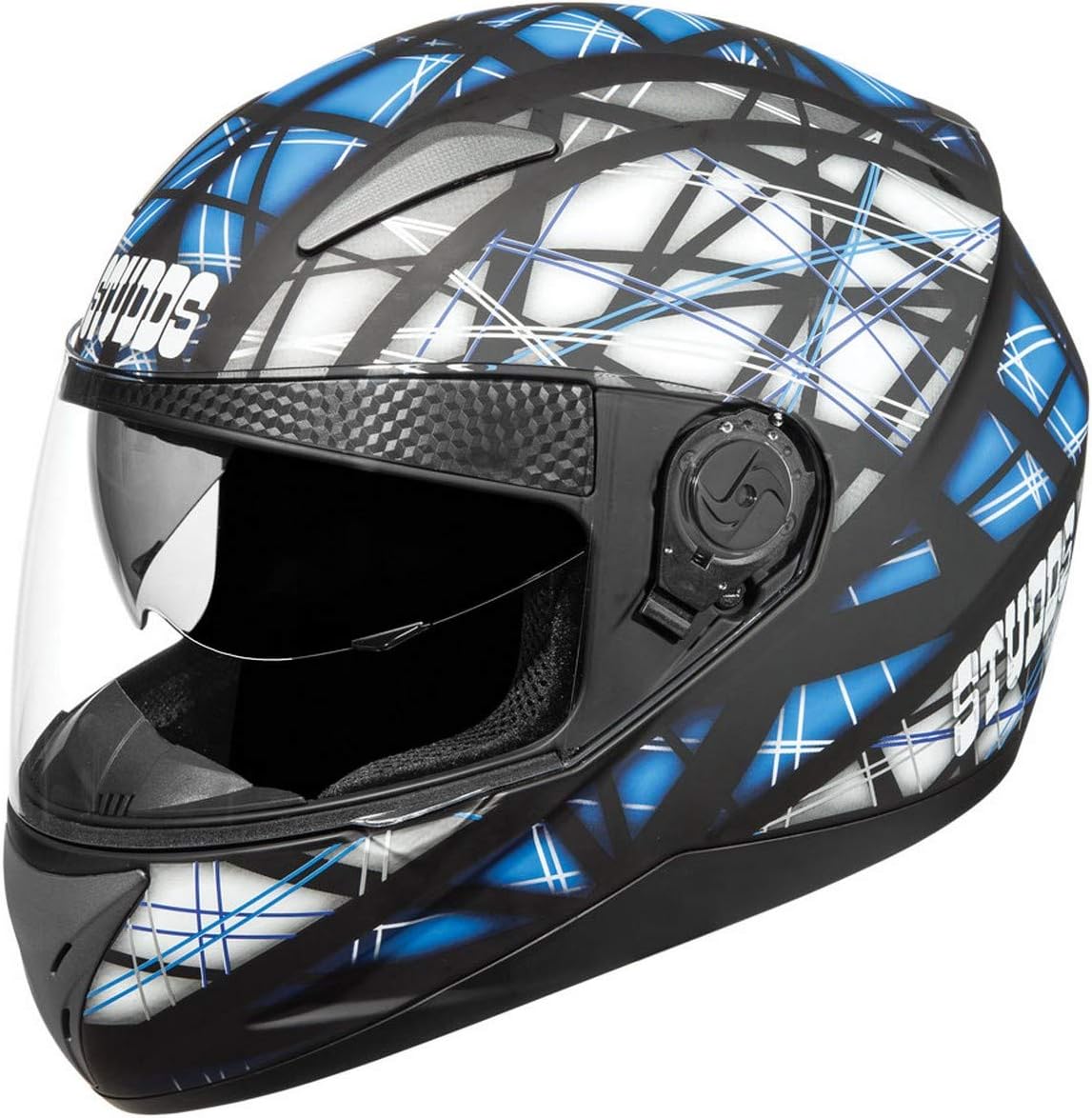 Studds SHIFTER D5 Decor Full Face Helmet (Mat Black and Blue, XL