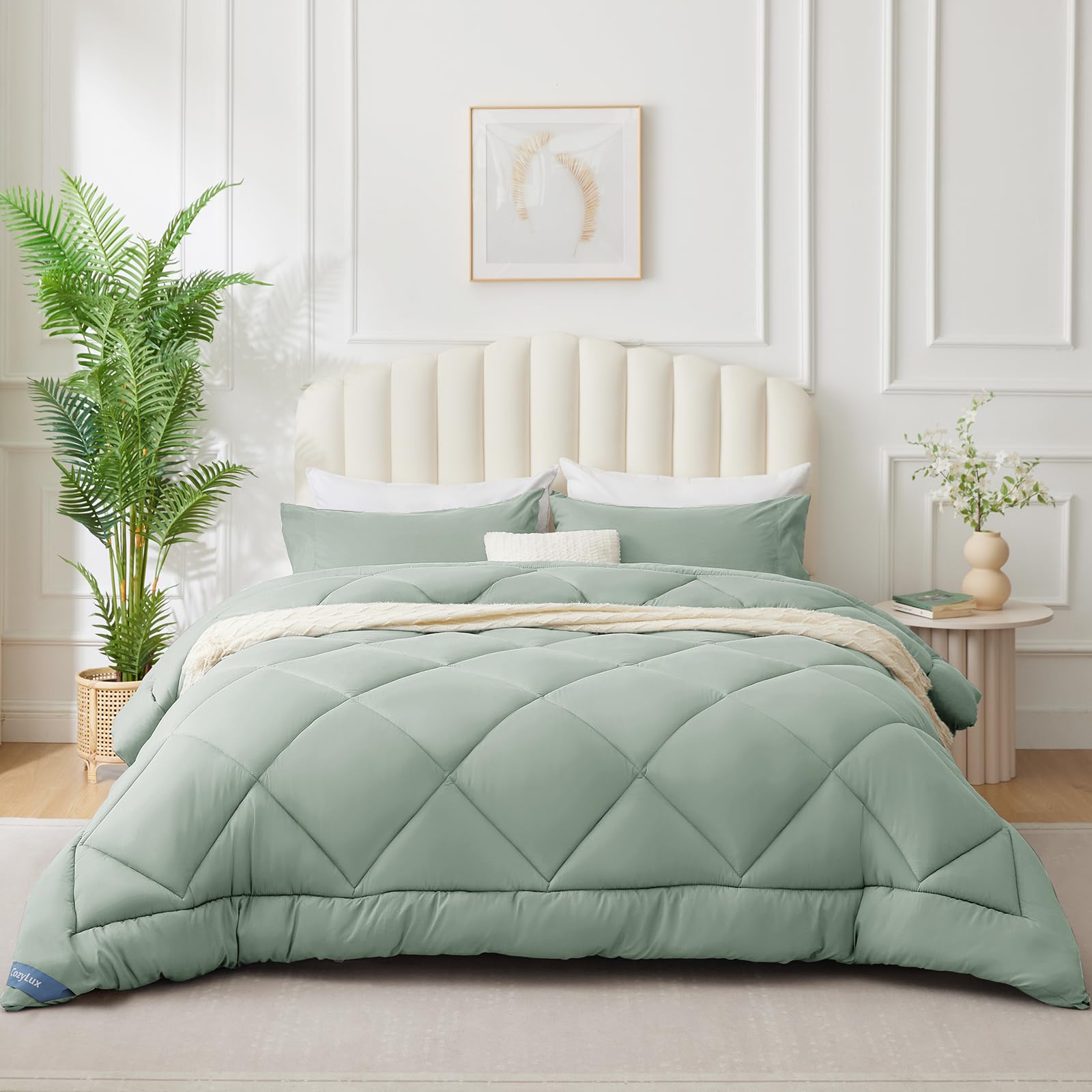 FamHarbor Dekbed, 240 x 260 cm, wit, met bloemenprint voor 2