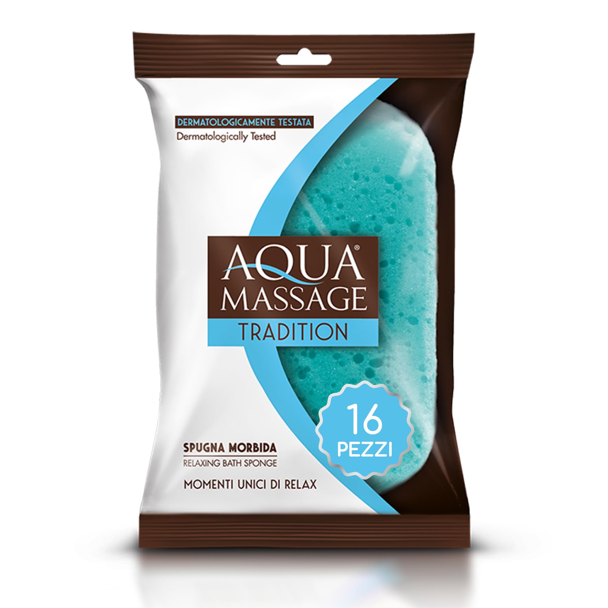 ARIX | 16 Soft Hydrophilic Body Sponges with Finest Pores from The Aqua Massage Tradition Line, Massage Sponge Relax Shower - 16 Pieces