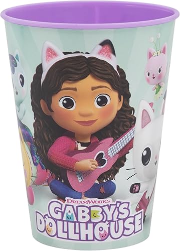 STOR Gabbys Puppenhaus Kinderbecher 260ml aus Kunststoff - Wiederverwendbar, Bru