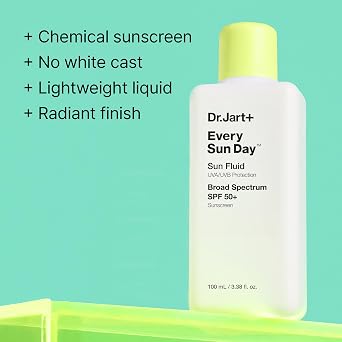 Dr.Jart+ Every Sun Day Sun Fluid Korean Sunscreen SPF 50+ for Face | Korean Skin Care, 3.38 Fl Oz