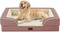 Vista 16 de Camas ortopédicas para perros de tamaño grande, cama grande de espuma viscoelástica impermeable para mascotas con lados de 36 x 27 pulgadas