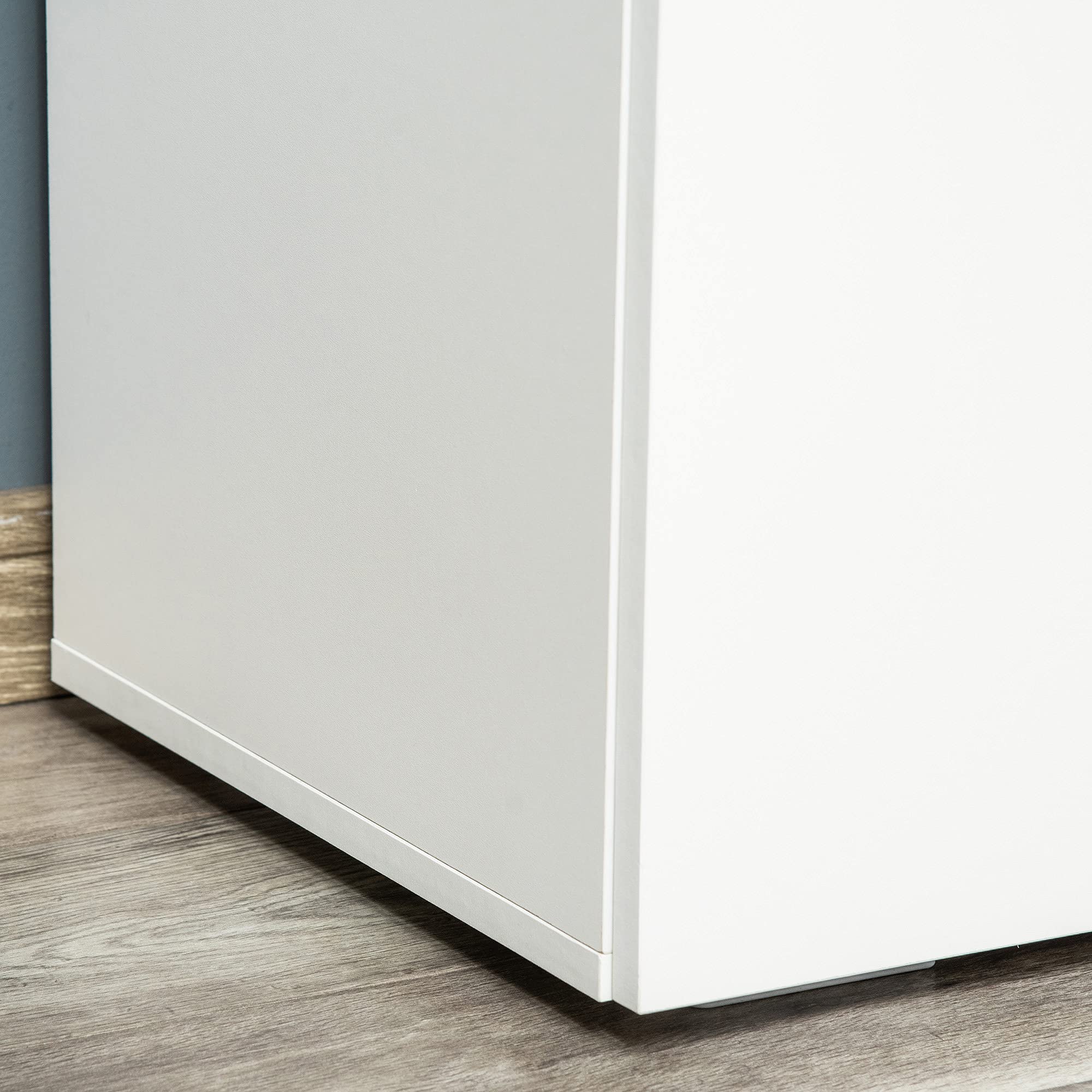 HOMCOM Aparador de Salón con 2 Puertas Armario Pequeño 70x39x70 cm Blanco | 2 Estantes, Libros Ropa Juguetes, Estilo Moderno, Armario Auxiliar