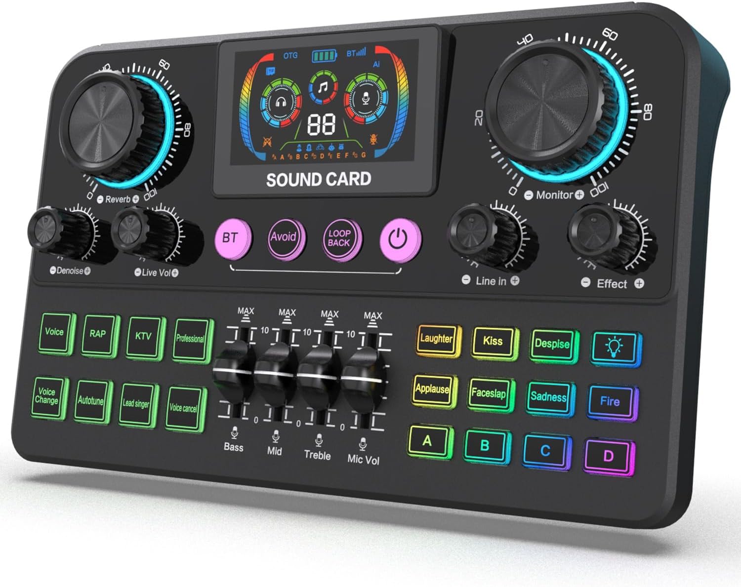 S50 Gaming Audio Mixer,3000mAh Audio Interface with Pro-preamp Guitar Instrument Interface for Live Streaming Podcasting Content Create Gaming(Black)