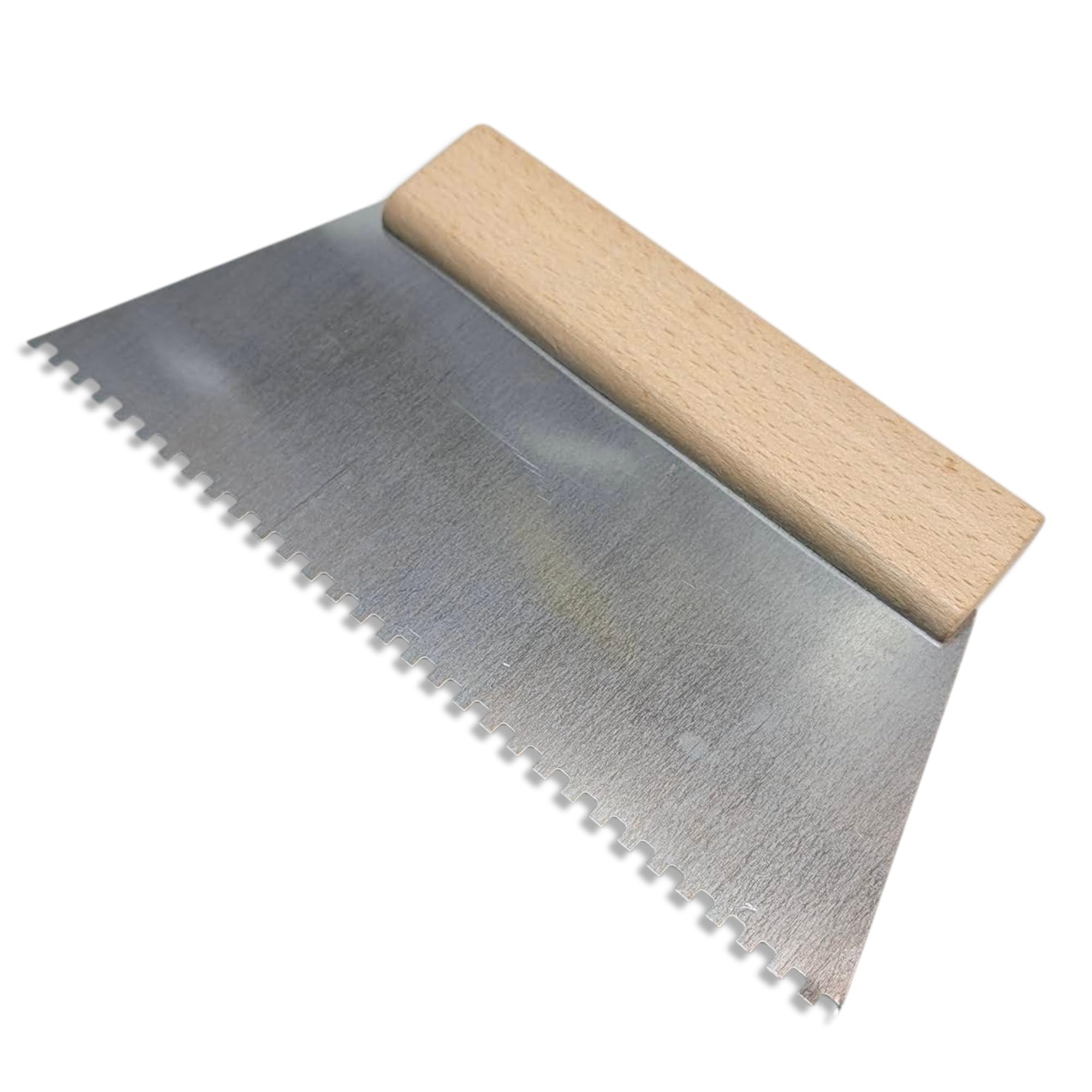 Small Notched Adhesive Spreader Comb 250mm – 4 mm Notch. Steel Blade, Wooden Handle for Tile & Flooring (0933)