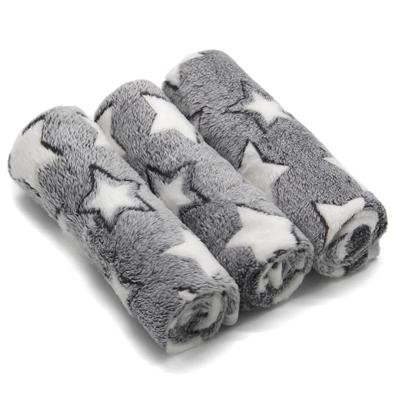 Manta para Cães e Gatos SORKUT de Poliéster Macio com Estampa de Estrelas Star/Series, Pacote com 3, 73,66 x 50,8 cm